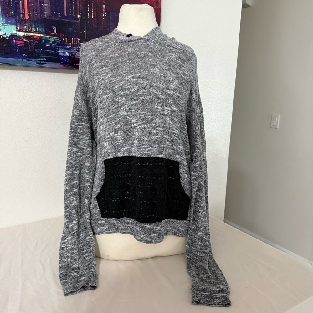 Gray and Black Women's Hoodie